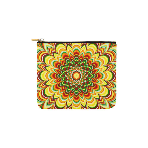 Colorful flower striped mandala Carry-All Pouch 6''x5''