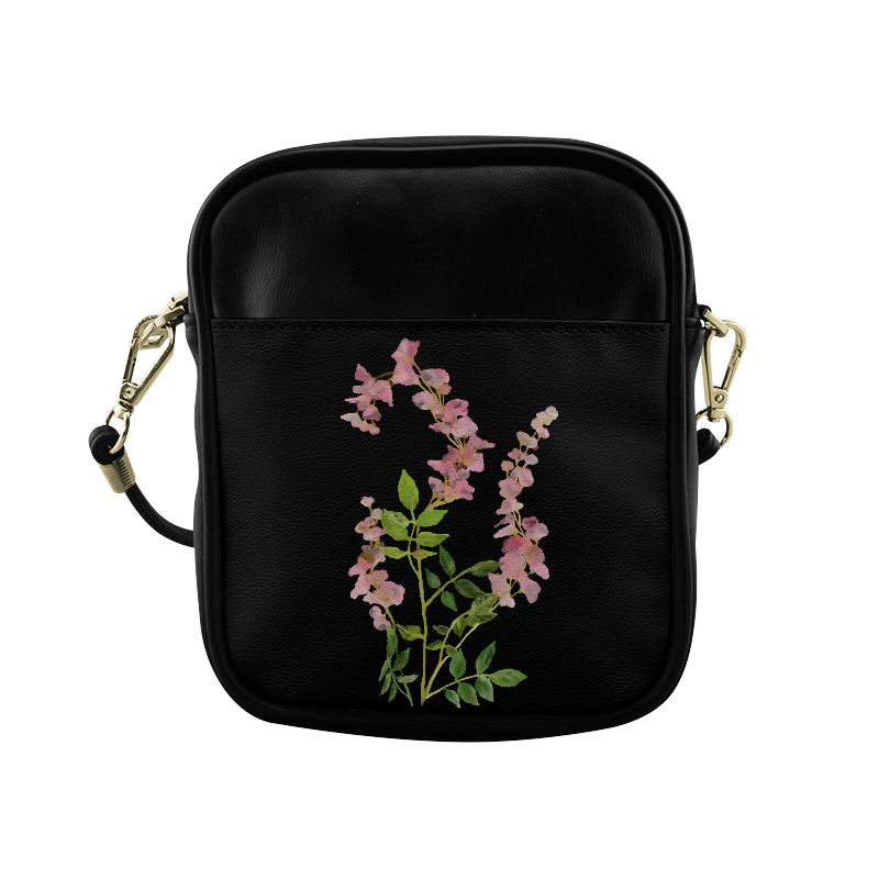 Pink tiny flower w shadow - watercolor Sling Bag (Model 1627)