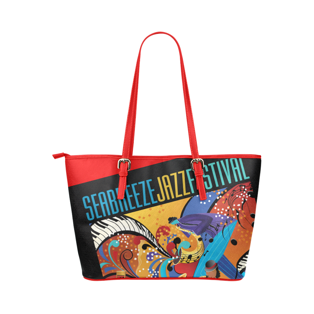 Seabreeze Jazz Festival 2016 Leather Tote Bag/Large (Model 1651)