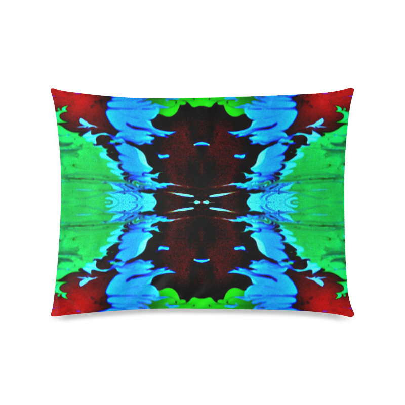 Abstract Green Brown, Blue Red Marbling Custom Picture Pillow Case 20"x26" (one side)