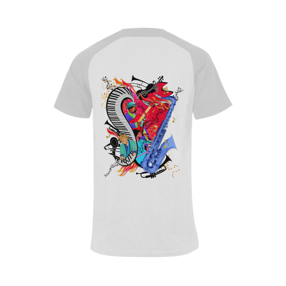 HOT Music Art T Shirt Jazz by Juleez Men's Raglan T-shirt Big Size (USA Size) (Model T11)