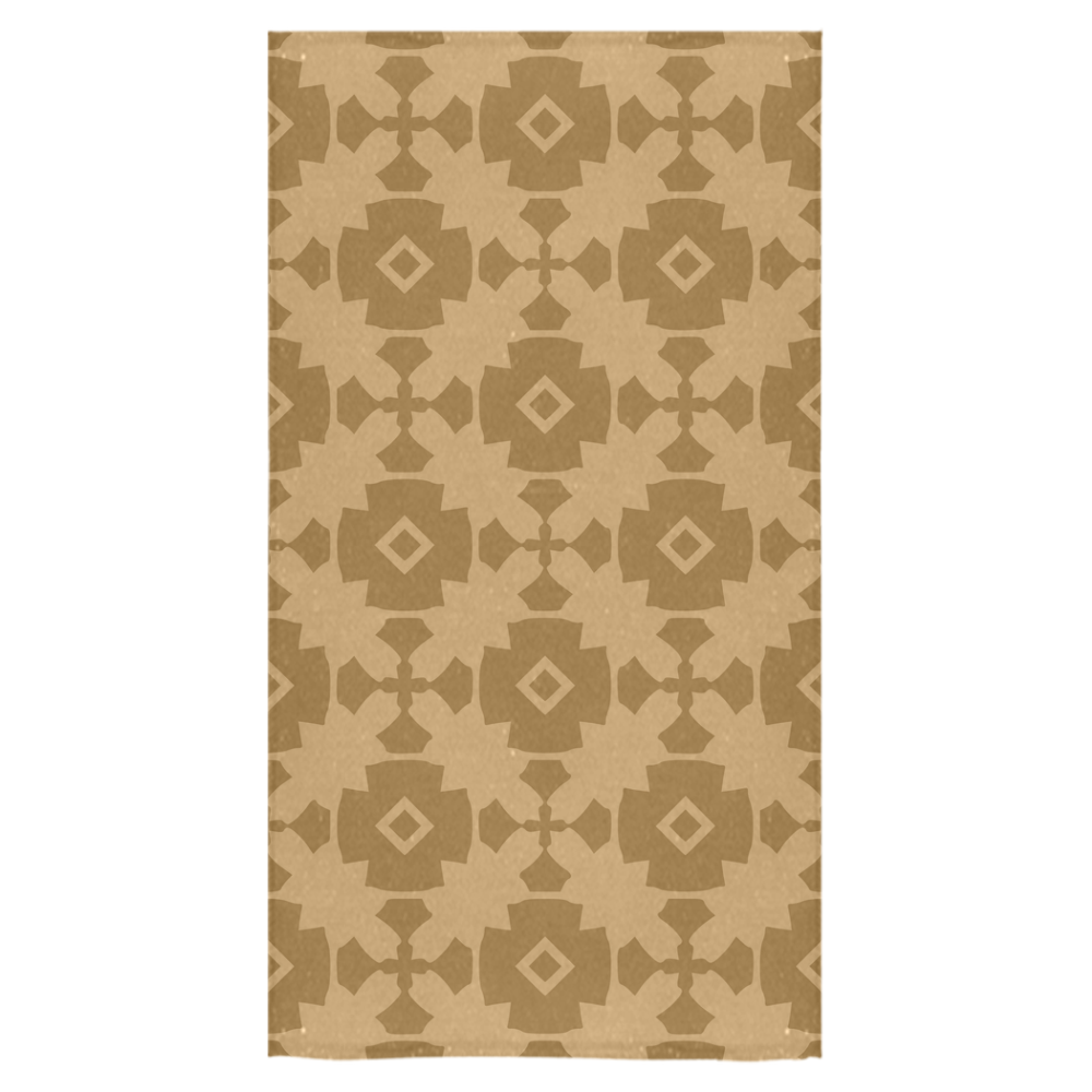 Dark tan Geometric Tile Pattern Bath Towel 30"x56"