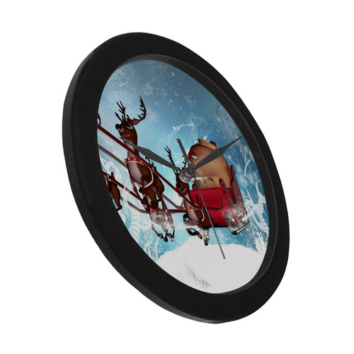 Christmas, funny skeleton with reindeer Circular Plastic Wall clock