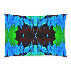 Abstract Green Brown, Blue Red Marbling Custom Rectangle Pillow Case 20x30 (One Side)