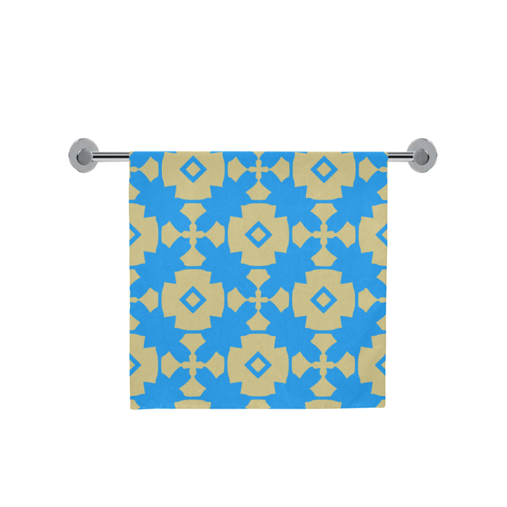 Blue Gold Geometric Bath Towel 30"x56"