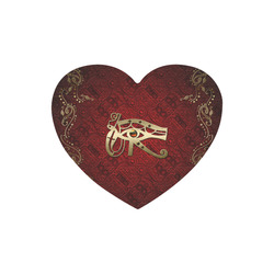 The all seeing eye in gold and red Heart-shaped Mousepad
