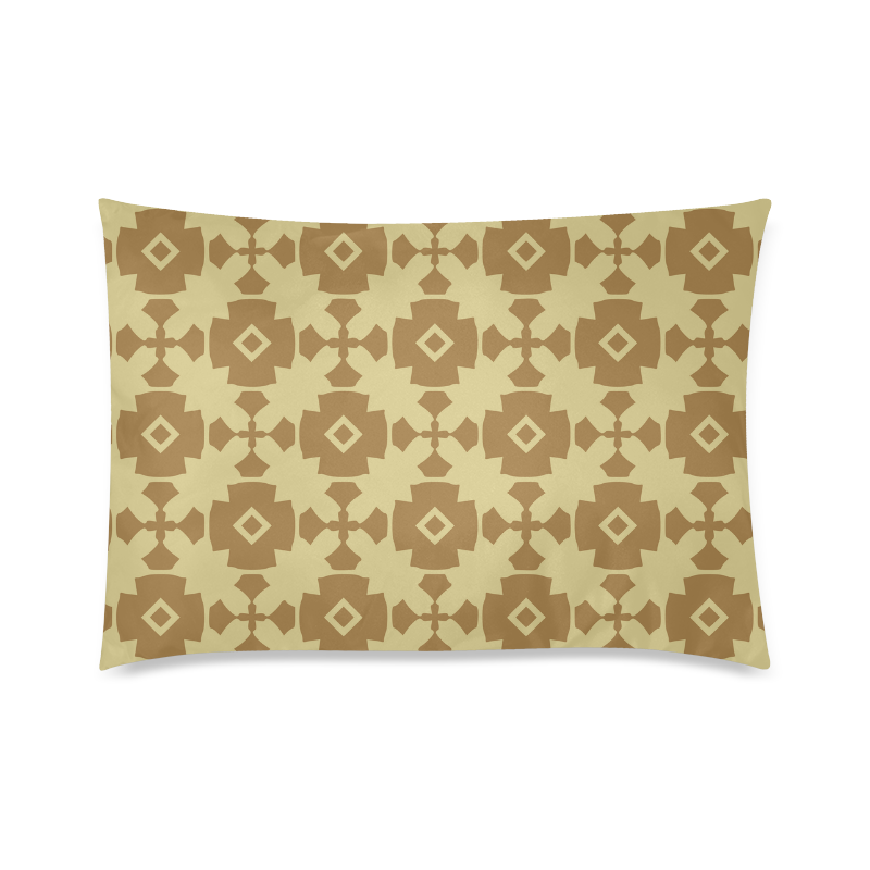 Earth Gold geometric Custom Zippered Pillow Case 20"x30"(Twin Sides)