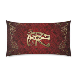 The all seeing eye in gold and red Rectangle Pillow Case 20"x36"(Twin Sides)