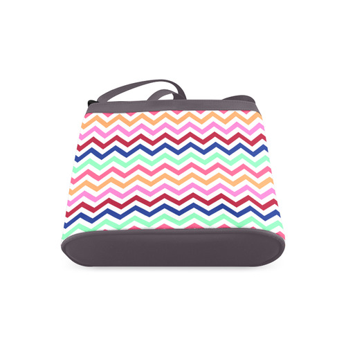 Multicolor CHEVRONS Pattern Pink Turquoise Coral Blue Red Crossbody Bags (Model 1613)