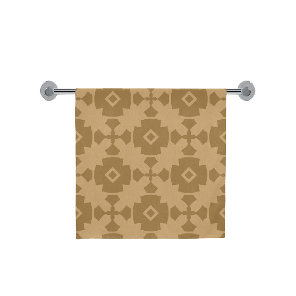 Dark tan Geometric Tile Pattern Bath Towel 30"x56"