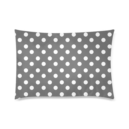Gray Polka Dots Custom Zippered Pillow Case 20"x30"(Twin Sides)