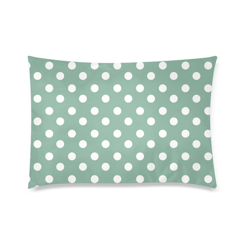 Mint Polka Dots Custom Zippered Pillow Case 20"x30"(Twin Sides)