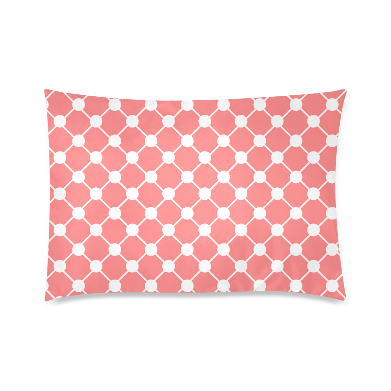 Coral Trellis Dots Custom Zippered Pillow Case 20"x30"(Twin Sides)