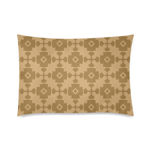 Dark tan Geometric Tile Pattern Custom Zippered Pillow Case 20"x30"(Twin Sides)