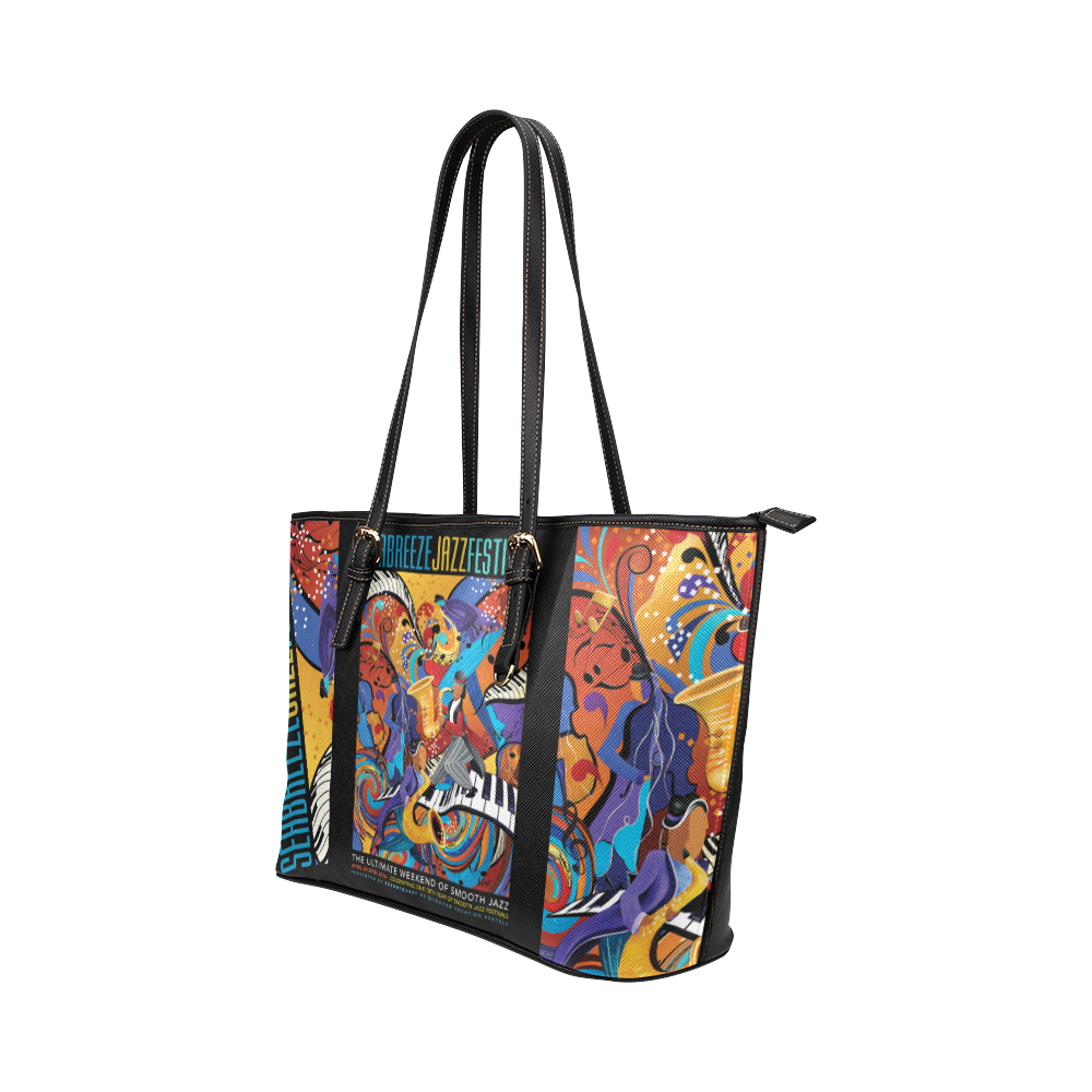 Seabreeze Jazz Festival 2016 Leather Tote Bag/Large (Model 1651)