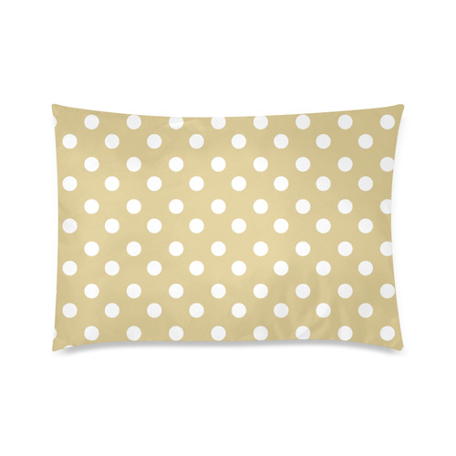 Light Olive Polka Dots Custom Zippered Pillow Case 20"x30"(Twin Sides)