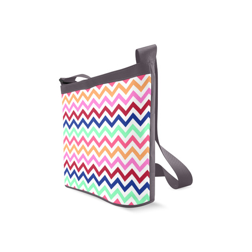 Multicolor CHEVRONS Pattern Pink Turquoise Coral Blue Red Crossbody Bags (Model 1613)