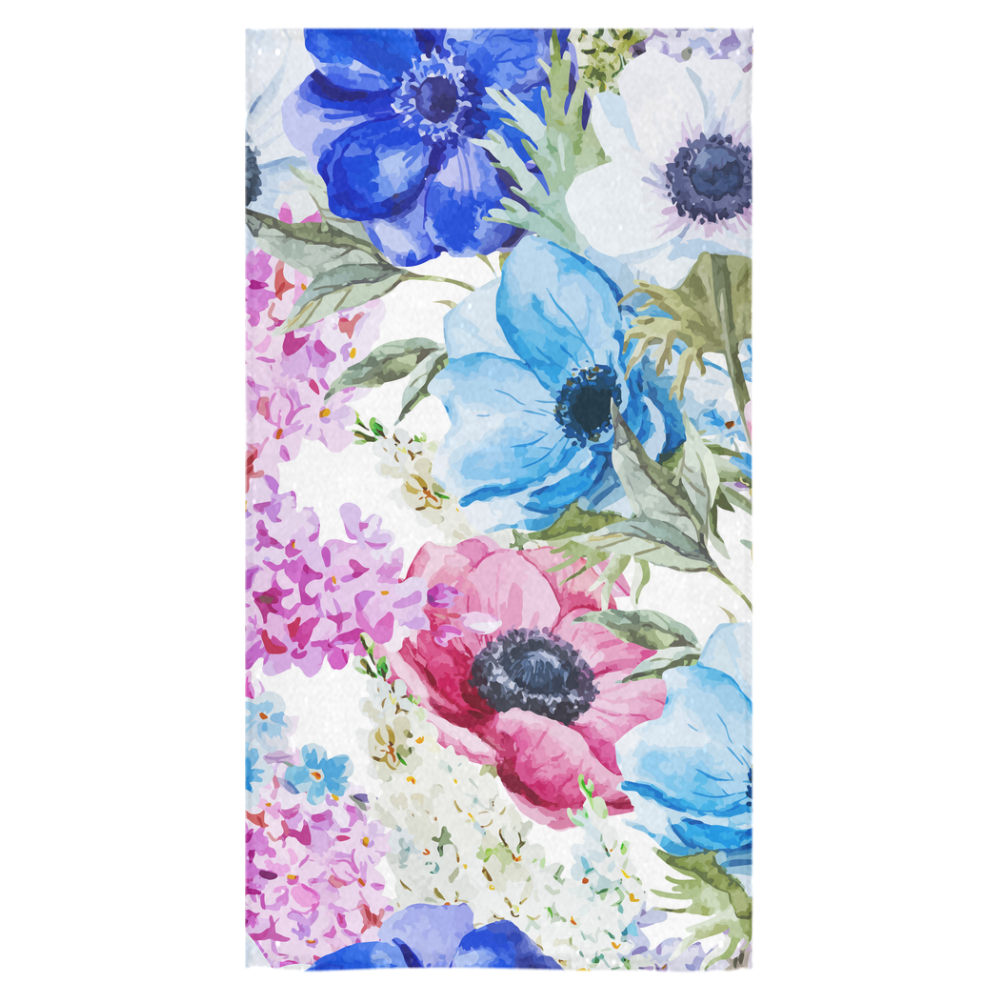 Watercolor Floral Pattern Bath Towel 30"x56"