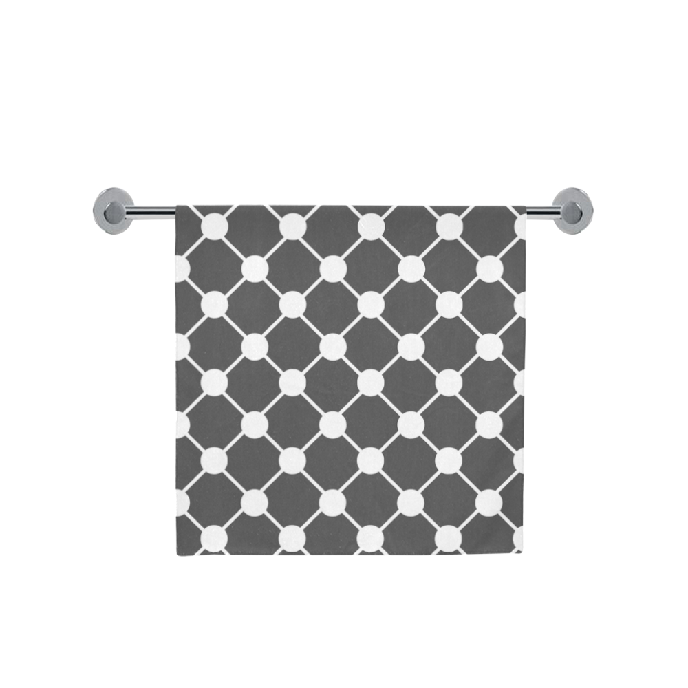 Charcoal Trellis Dots Bath Towel 30"x56"