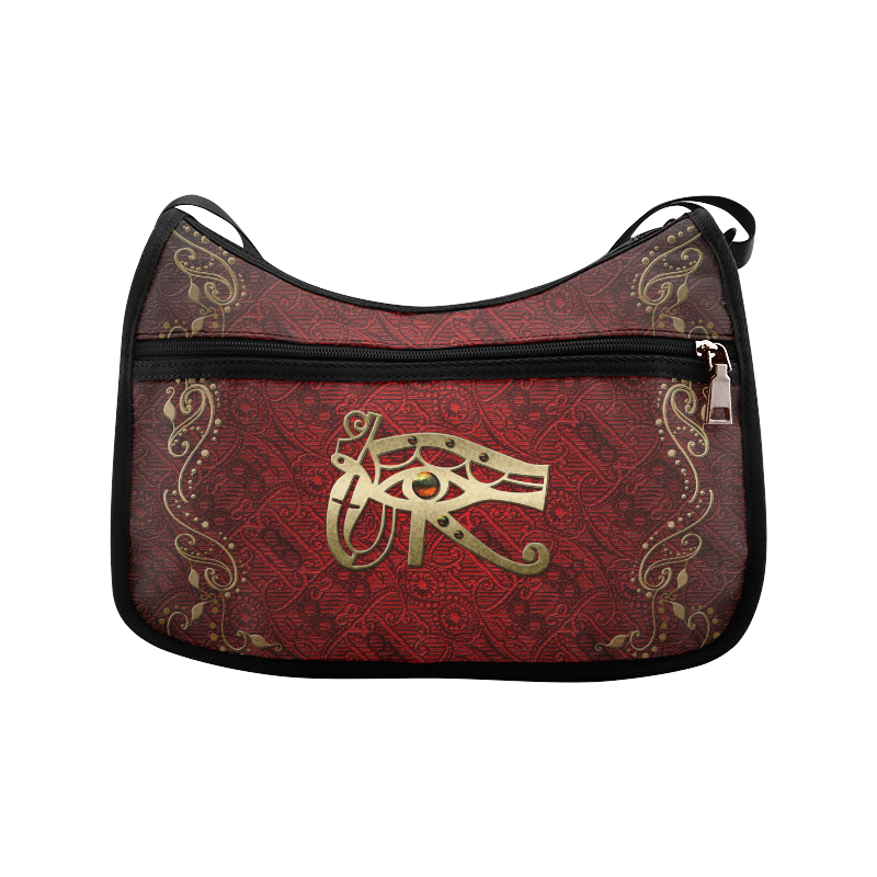 The all seeing eye in gold and red Crossbody Bags (Model 1616)