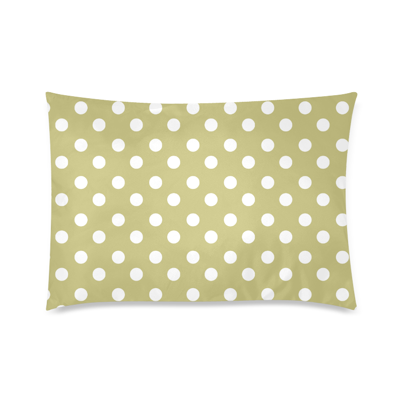 Olive Polka Dots Custom Zippered Pillow Case 20"x30"(Twin Sides)