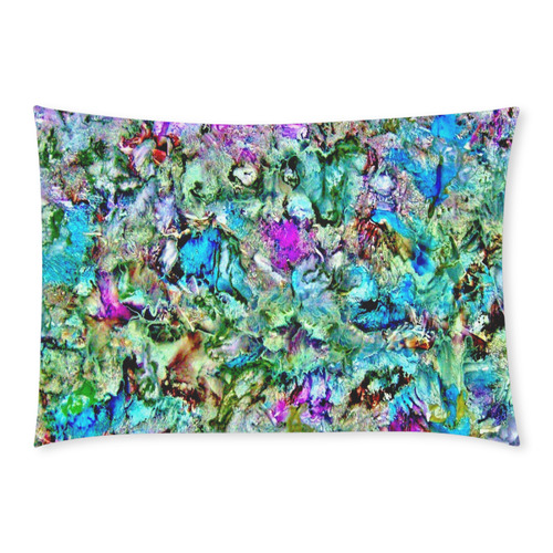 Colorful Flower Marbling Custom Rectangle Pillow Case 20x30 (One Side)