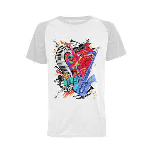 HOT Music Art T Shirt Jazz by Juleez Men's Raglan T-shirt Big Size (USA Size) (Model T11)