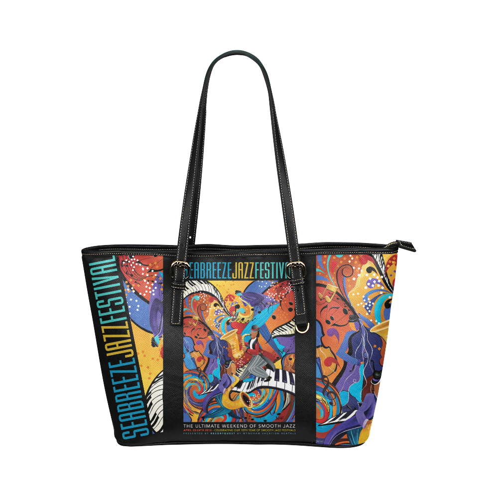 Seabreeze Jazz Festival 2016 Leather Tote Bag/Large (Model 1651)