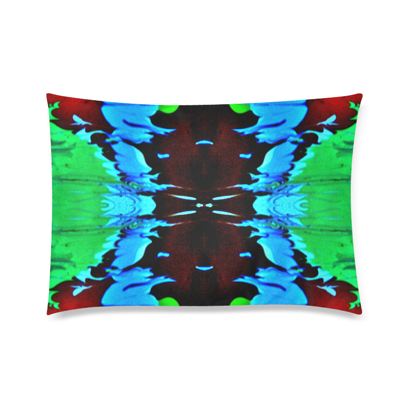 Abstract Green Brown, Blue Red Marbling Custom Zippered Pillow Case 20"x30" (one side)