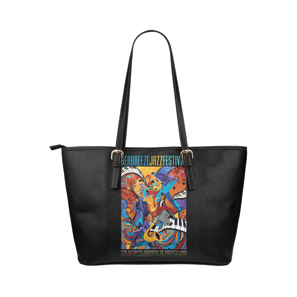 Seabreeze Jazz Festival 2016 Leather Tote Bag/Large (Model 1651)