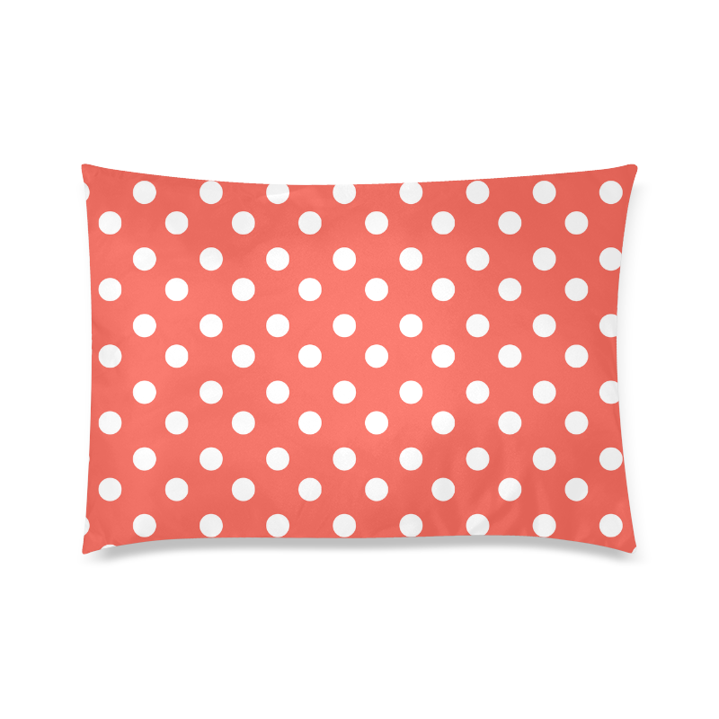 Orange Red Polka Dots Custom Zippered Pillow Case 20"x30"(Twin Sides)