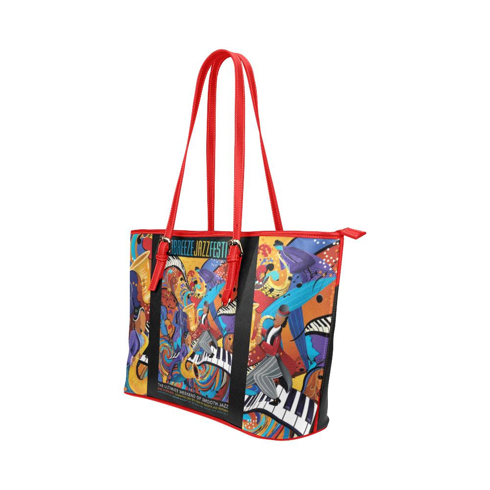 Seabreeze Jazz Festival 2016 Leather Tote Bag/Large (Model 1651)