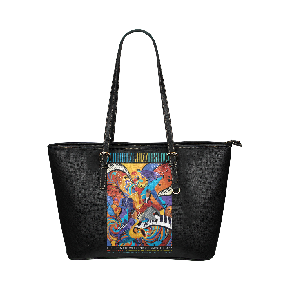 Seabreeze Jazz Festival 2016 Leather Tote Bag/Large (Model 1651)