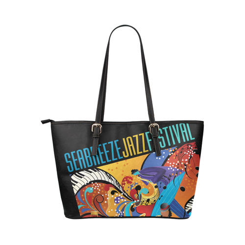 Seabreeze Jazz Festival 2016 Leather Tote Bag/Large (Model 1651)