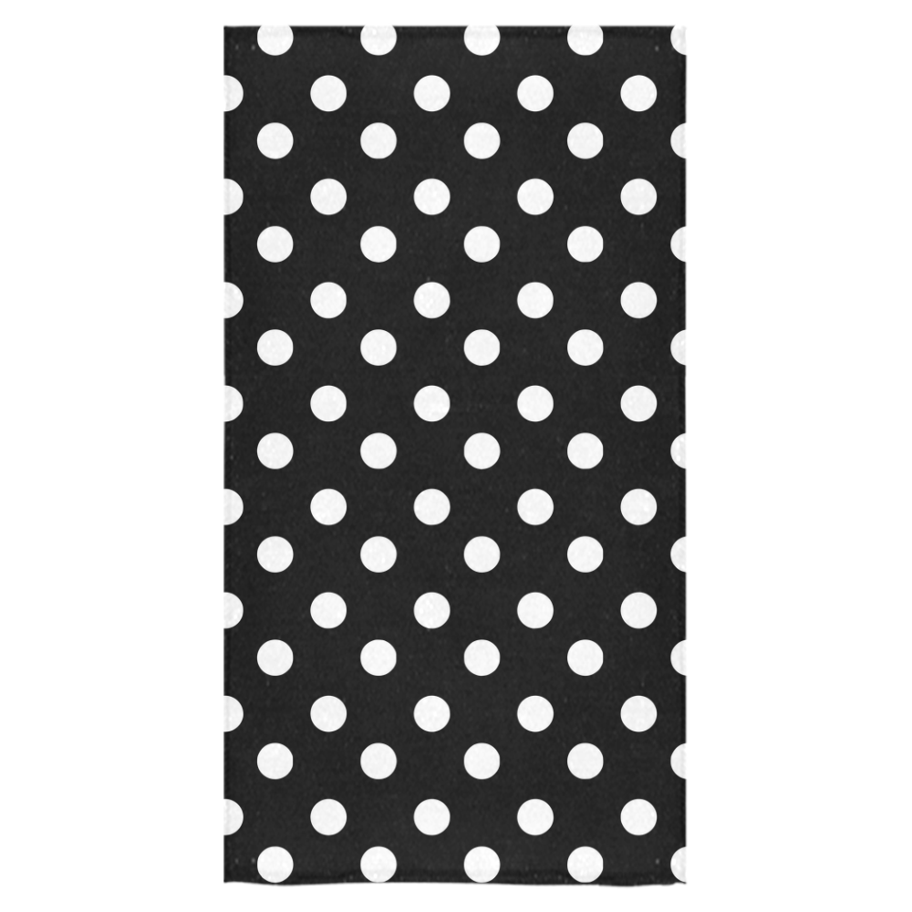 Black Polka Dots Bath Towel 30"x56"