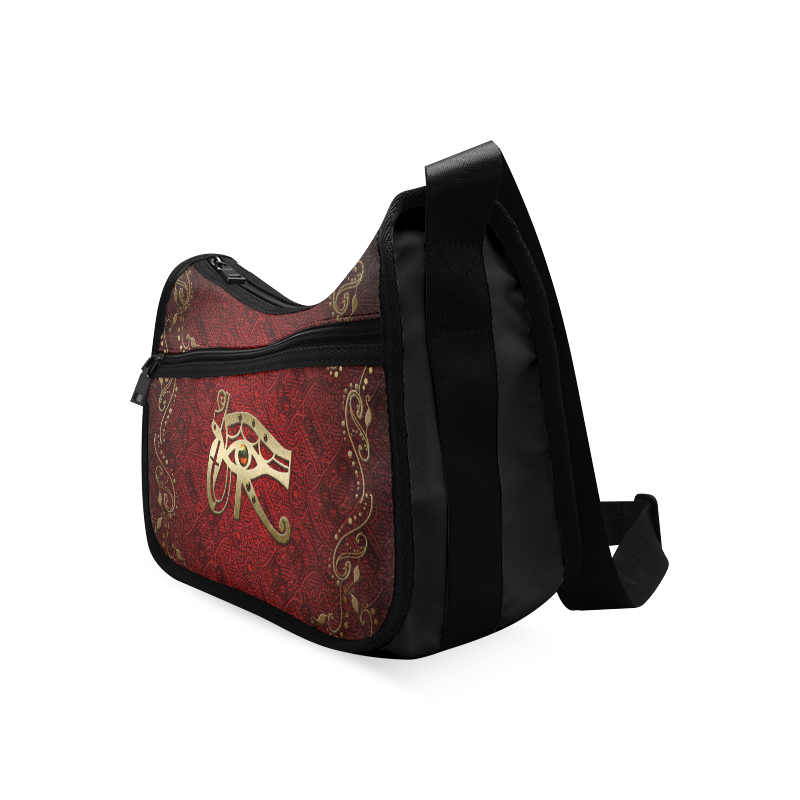 The all seeing eye in gold and red Crossbody Bags (Model 1616)