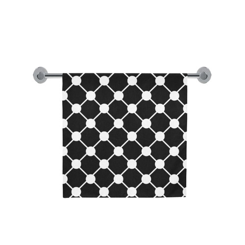 Black and White Trellis Dots Bath Towel 30"x56"