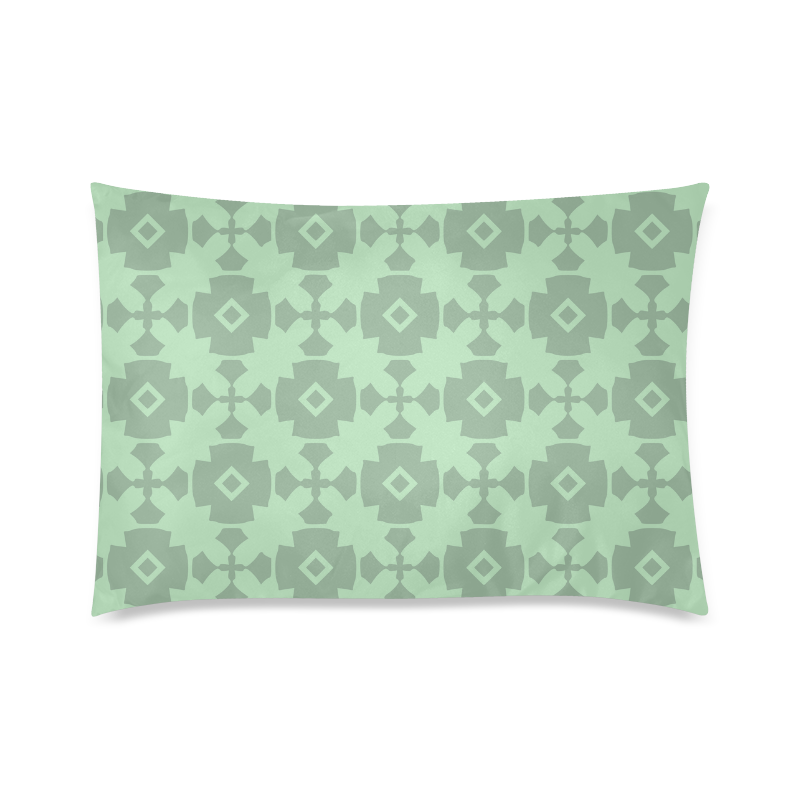Mint Green Geometric Tile Pattern Custom Zippered Pillow Case 20"x30"(Twin Sides)