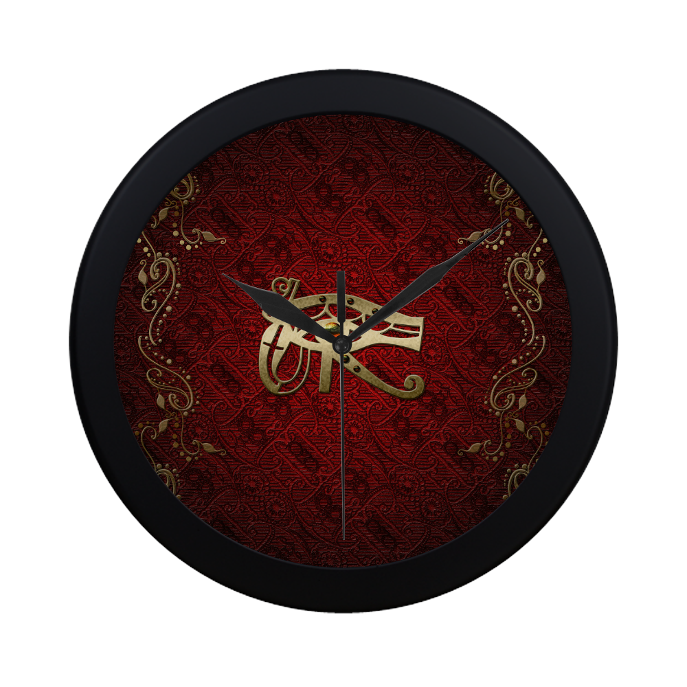The all seeing eye in gold and red Circular Plastic Wall clock