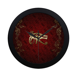 The all seeing eye in gold and red Circular Plastic Wall clock