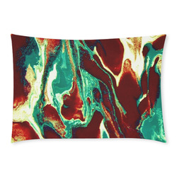 Gold Green Brown Marbling Custom Rectangle Pillow Case 20x30 (One Side)