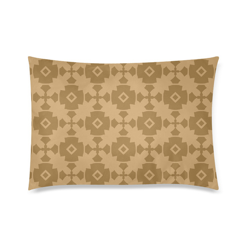 Dark tan Geometric Tile Pattern Custom Zippered Pillow Case 20"x30"(Twin Sides)