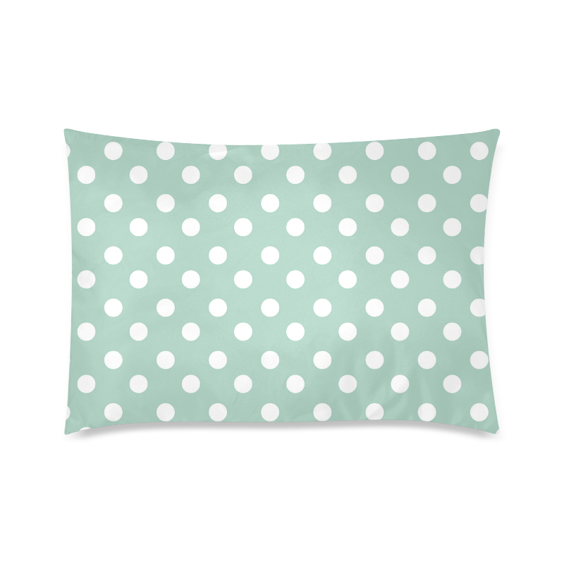 Aqua Polka Dots Custom Zippered Pillow Case 20"x30"(Twin Sides)