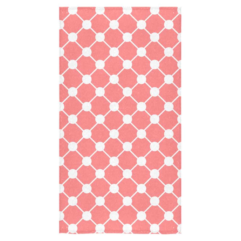 Coral Trellis Dots Bath Towel 30"x56"