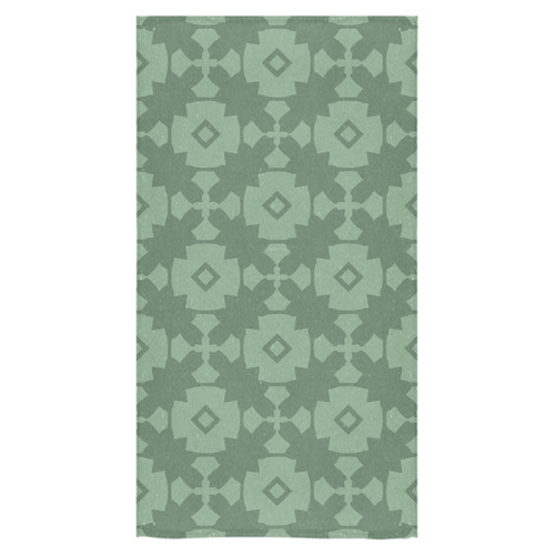 Green Geometric Tile Pattern Bath Towel 30"x56"