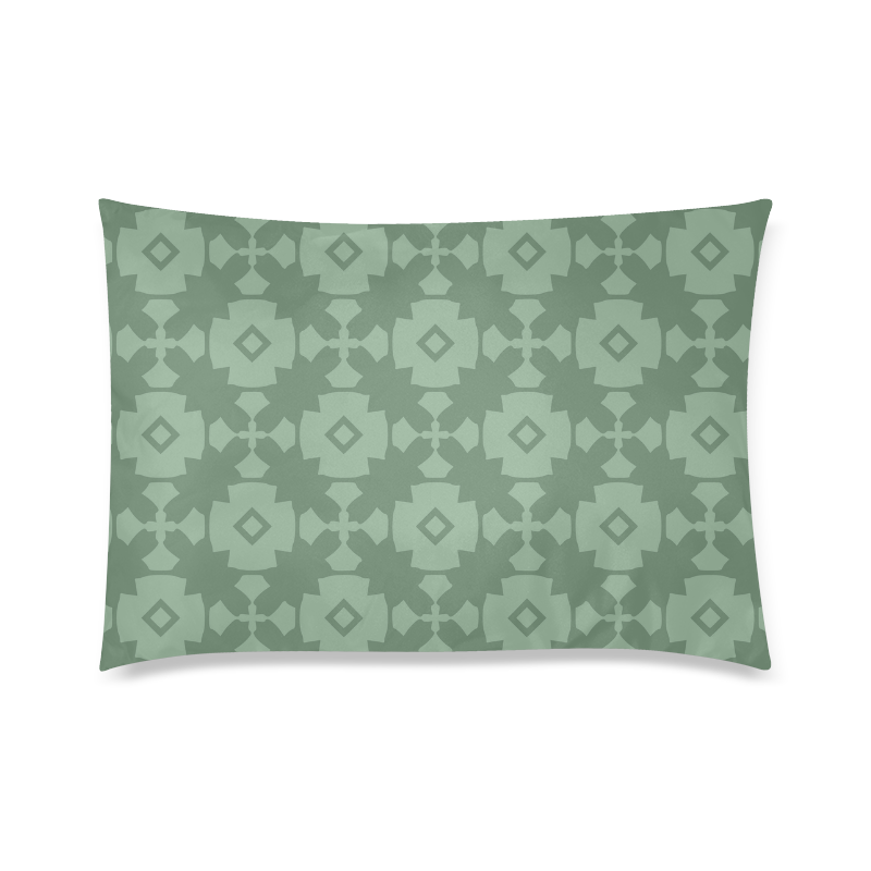 Green Geometric Tile Pattern Custom Zippered Pillow Case 20"x30"(Twin Sides)