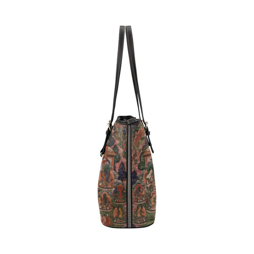 Buddha Amitabha in His Pure Land of Suvakti Leather Tote Bag/Large (Model 1651)