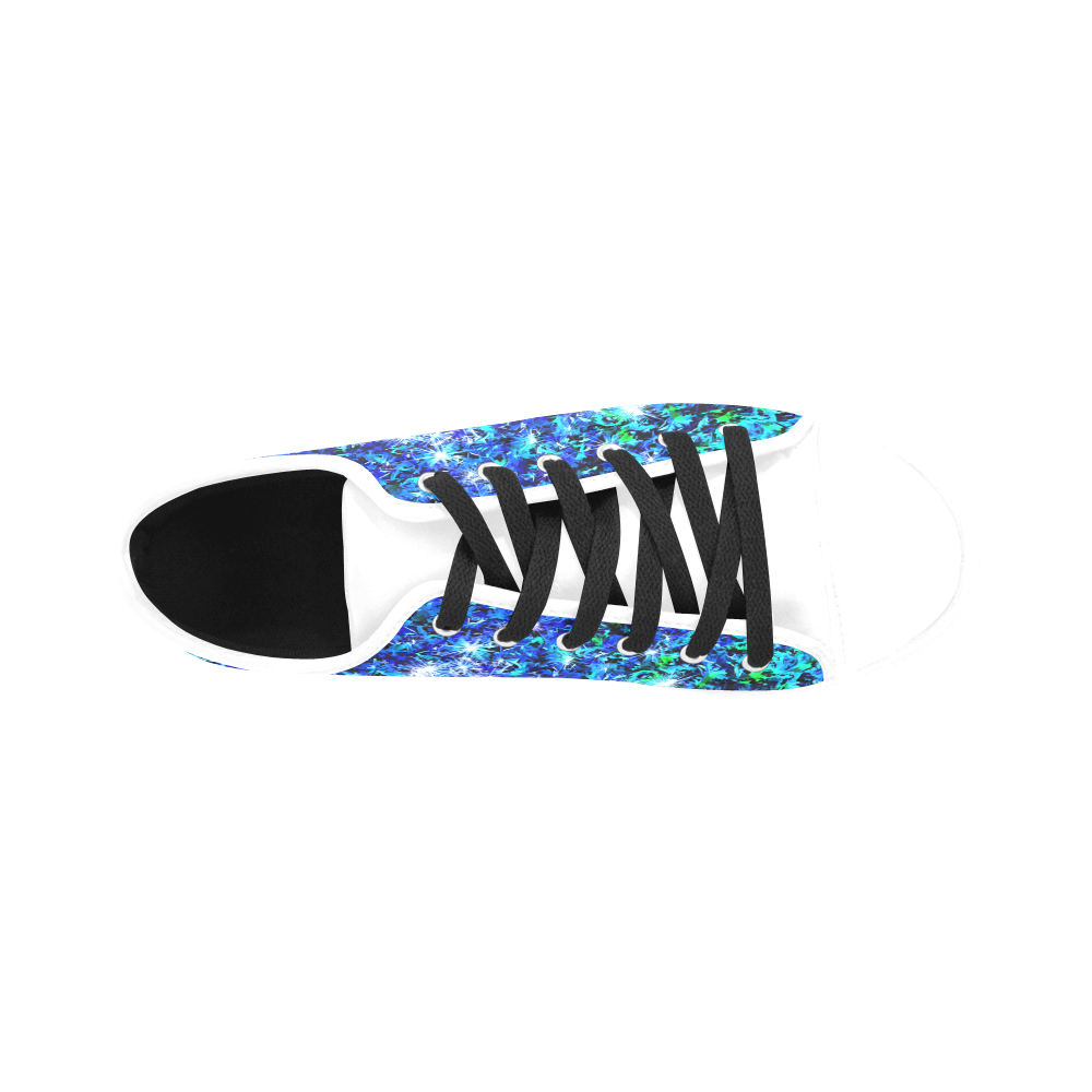 Sparkling Blue - Jera Nour Aquila Microfiber Leather Women's Shoes/Large Size (Model 031)