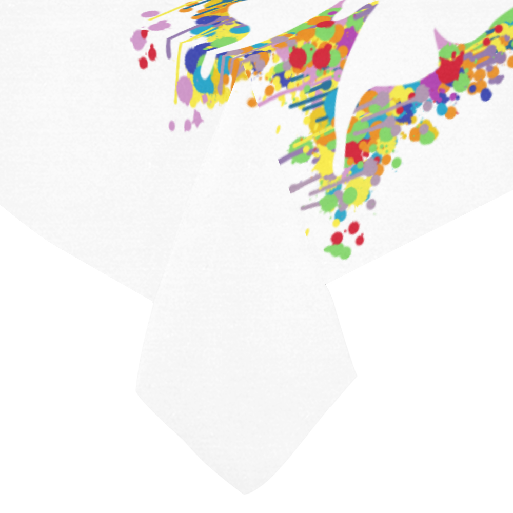 Dancing Butterfly Splash Cotton Linen Tablecloth 60"x 84"