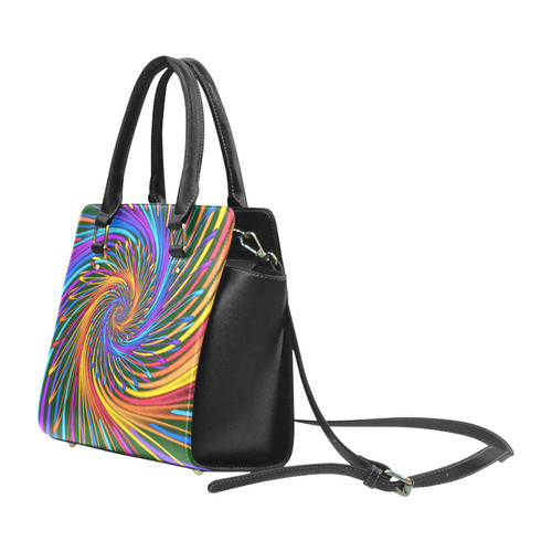 Hot Colors Rainbow Swirl Abstract Classic Shoulder Handbag (Model 1653)